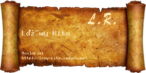 Lőwy Rita névjegykártya